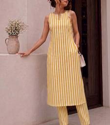 Women Striped Regular Kurta with Trousers