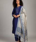 Women Ethnic Motifs Regular Thread Work Kurta with Trousers & With Dupatta
