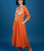 Women Embroidered Regular Kurta with Trousers