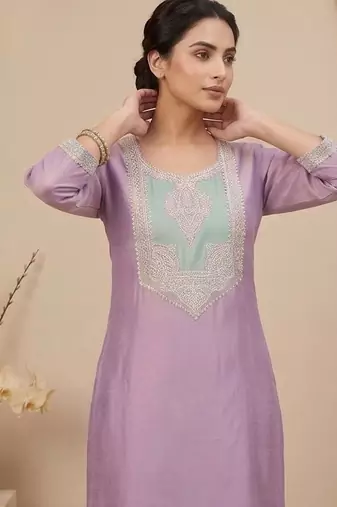 Women Ethnic Motifs Embroidered Regular Thread Work Kurta with Trousers & With Dupatta