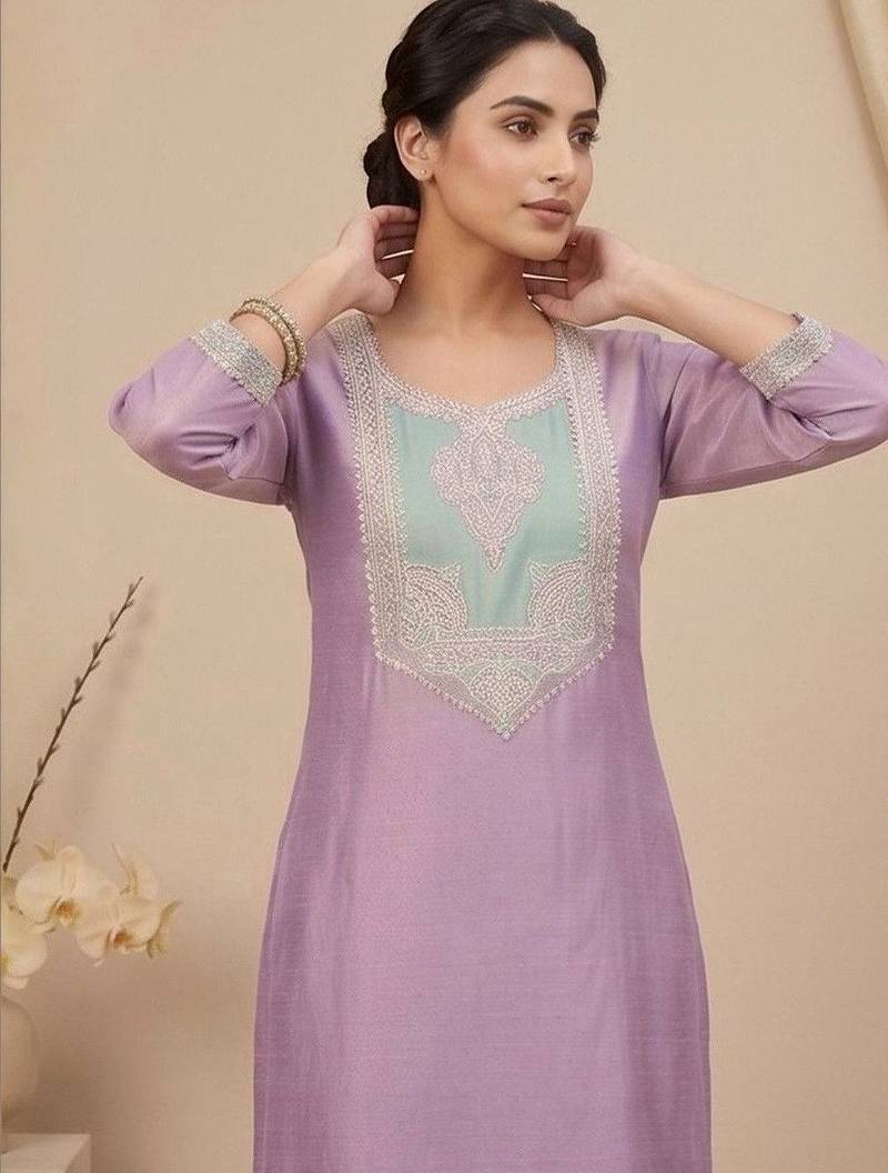 Women Ethnic Motifs Embroidered Regular Thread Work Kurta with Trousers & With Dupatta