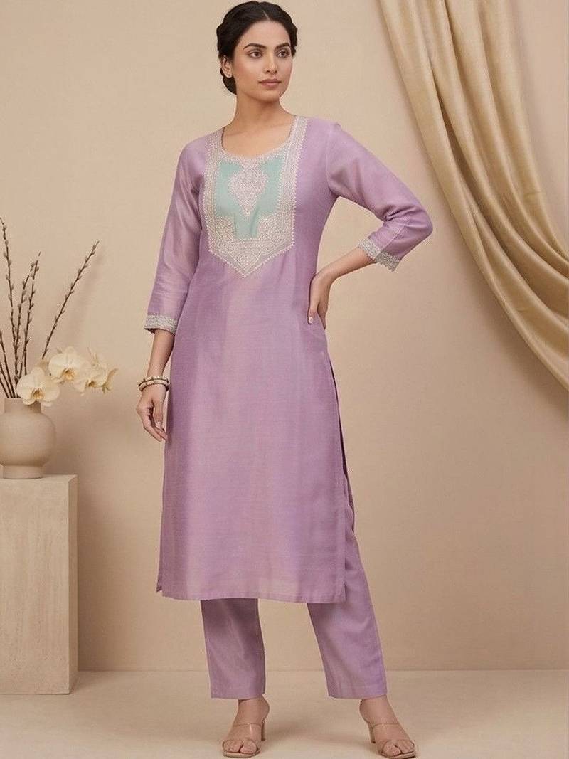Women Ethnic Motifs Embroidered Regular Thread Work Kurta with Trousers & With Dupatta