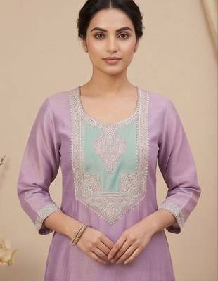 Women Ethnic Motifs Embroidered Regular Thread Work Kurta with Trousers & With Dupatta 7