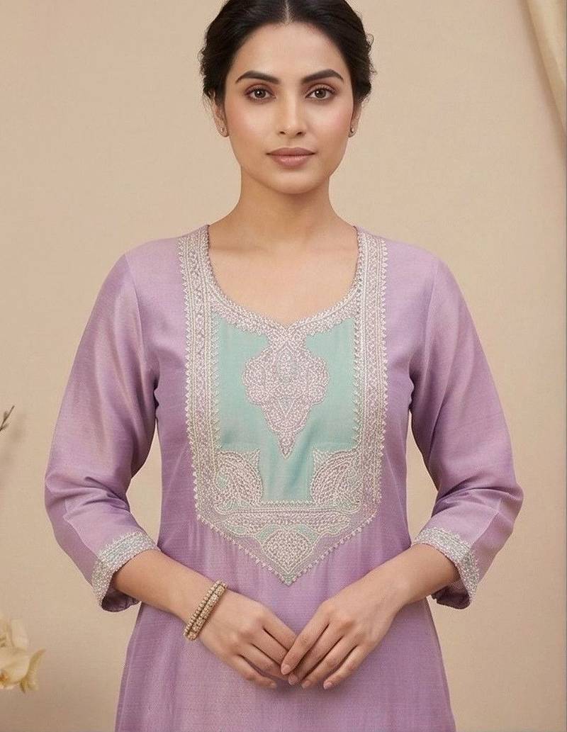 Women Ethnic Motifs Embroidered Regular Thread Work Kurta with Trousers & With Dupatta