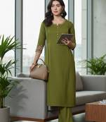 Women Ethnic Motifs Embroidered Regular Thread Work Kurta with Trousers
