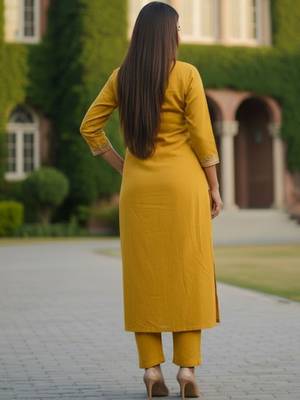 Women Ethnic Motifs Embroidered Regular Thread Work Kurta with Trousers 6