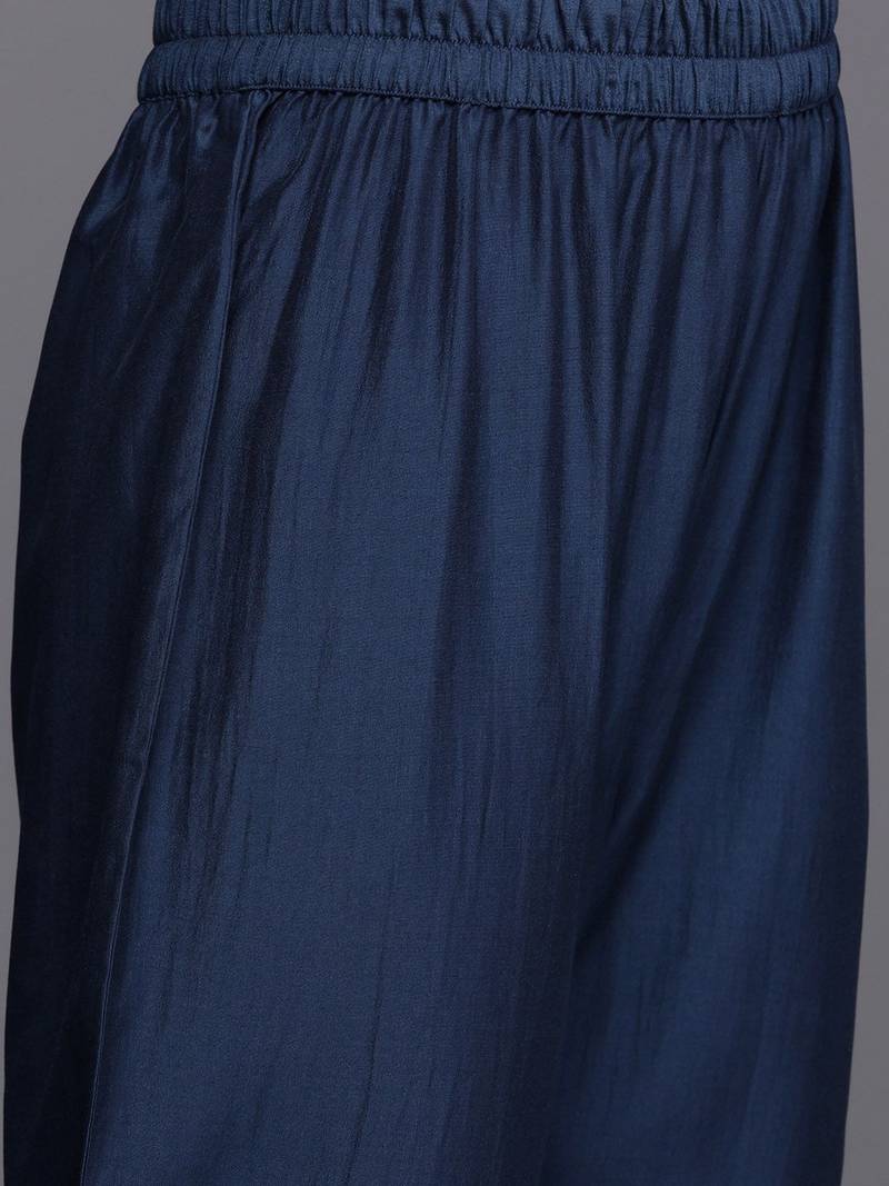V Neck Ethnic Motifs Embroidered Regular Straight Kurta Set