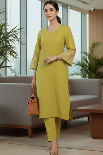 Women Ethnic Motifs Embroidered Regular Thread Work Kurta with Trousers