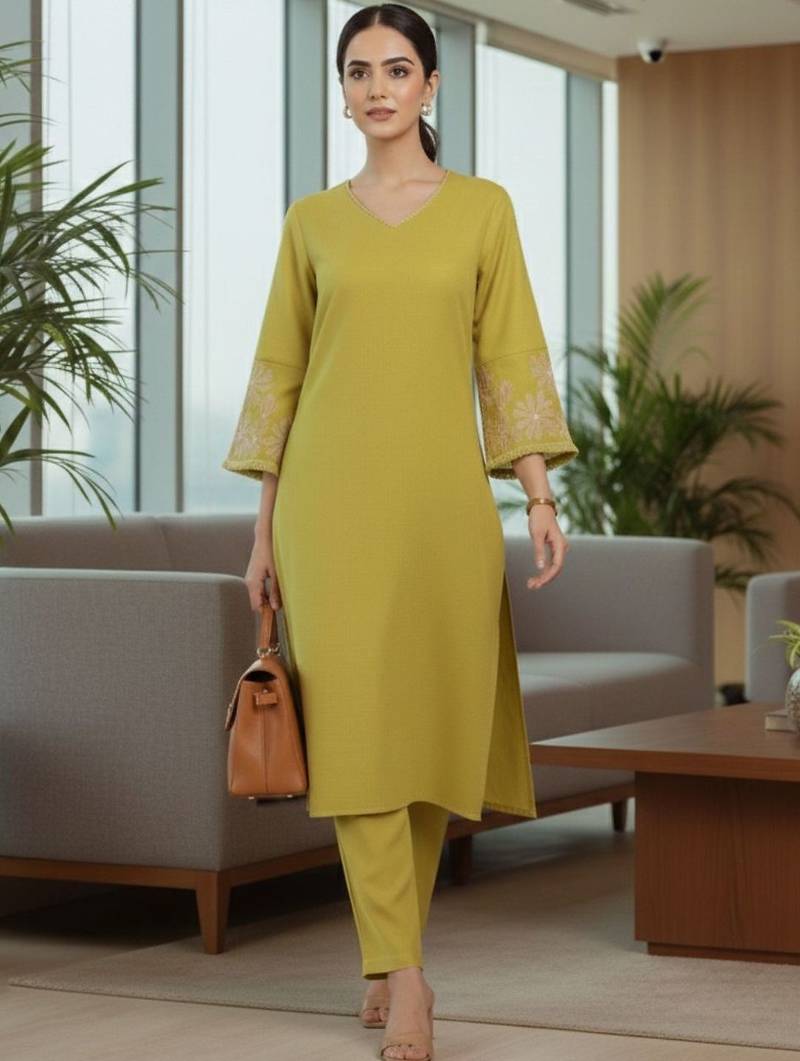 Women Ethnic Motifs Embroidered Regular Thread Work Kurta with Trousers