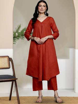 V-Neck A-Line Kurta With Trouser 1