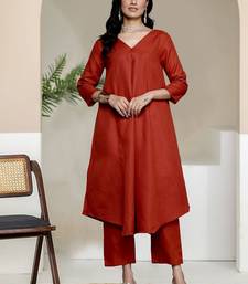 V-Neck A-Line Kurta With Trouser