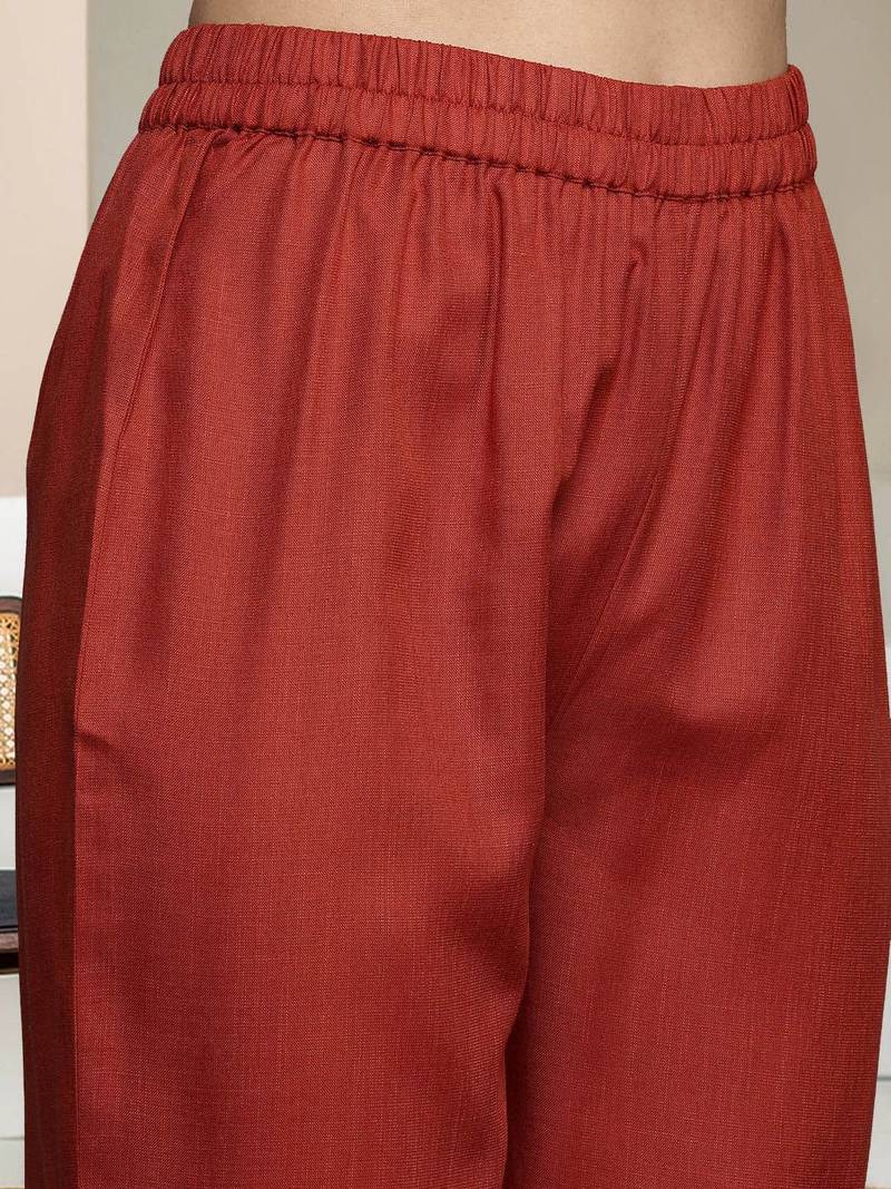 V-Neck A-Line Kurta With Trouser