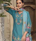 Floral Embroidered Thread Work  Cotton Straight Kurta With Trousers & Dupatta
