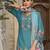 Floral Embroidered Thread Work  Cotton Straight Kurta With Trousers & Dupatta