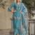 Floral Embroidered Thread Work  Cotton Straight Kurta With Trousers & Dupatta