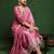 Floral Embroidered Round Neck A-Line Kurta With Trousers And Dupatta