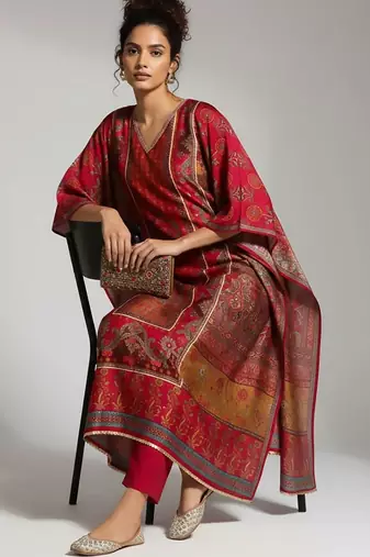 Women Ethnic Motifs Printed Regular Kurta with Trousers