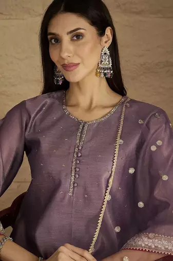 Women Regular Sequinned Kurta with Palazzos & With Dupatta