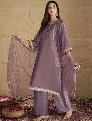 Women Regular Sequinned Kurta with Palazzos & With Dupatta 5
