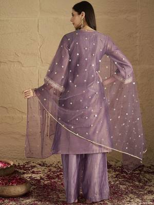 Women Regular Sequinned Kurta with Palazzos & With Dupatta 6