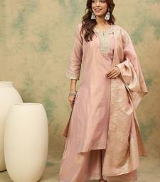 Women Ethnic Motifs Yoke Design Top with Palazzo & Dupatta