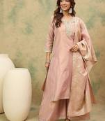 Women Ethnic Motifs Yoke Design Top with Palazzo & Dupatta