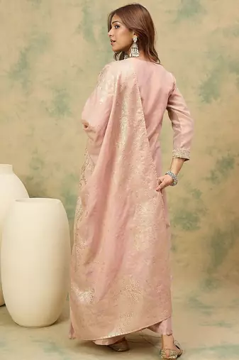 Women Ethnic Motifs Yoke Design Top with Palazzo & Dupatta