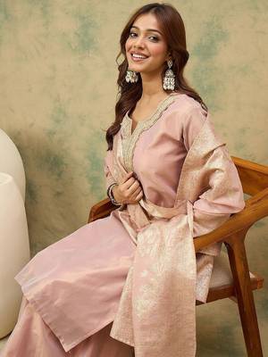 Women Ethnic Motifs Yoke Design Top with Palazzo & Dupatta 7