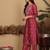 Women Floral Embroidered Regular  Silk Kurta with Trousers & Fringed Dupatta