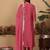 Women Floral Embroidered Regular  Silk Kurta with Trousers & Fringed Dupatta