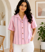 Women Textured Casual Shirt Top