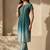 Women Ombre Dyed Pleated Thread Work Kurta with Trousers