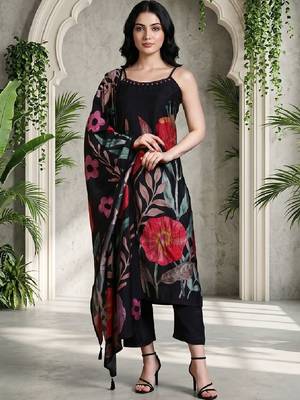 Women Floral Printed Regular Kurta with Trousers & With Dupatta 1