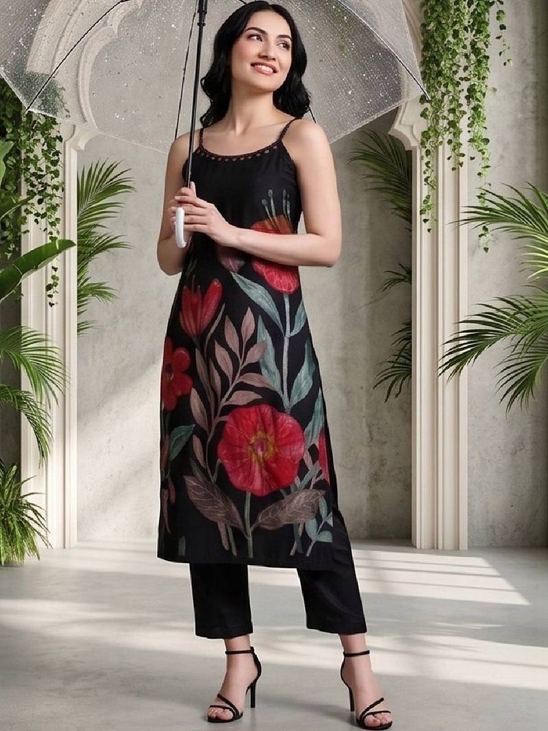 Women Floral Printed Regular Kurta with Trousers & With Dupatta