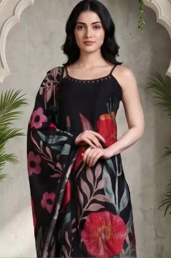 Women Floral Printed Regular Kurta with Trousers & With Dupatta