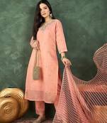 Women Ethnic Motifs Embroidered Kurta with Trousers & Dupatta