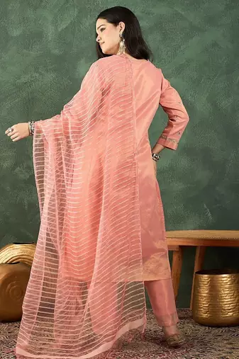 Women Ethnic Motifs Embroidered Kurta with Trousers & Dupatta