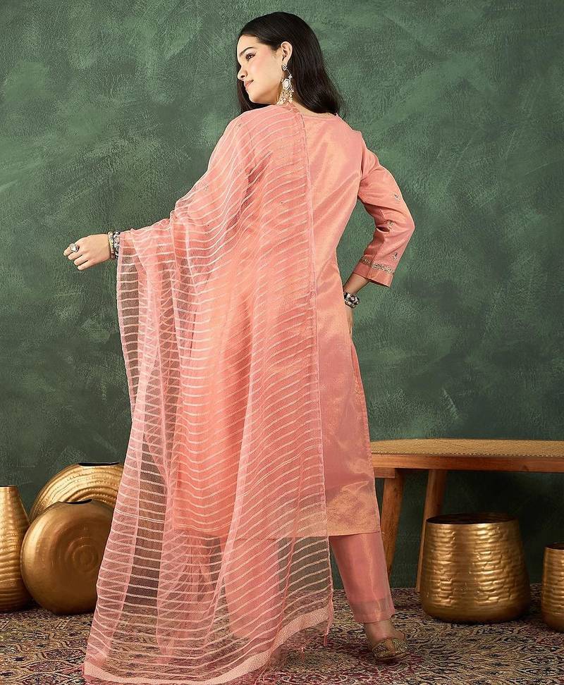 Women Ethnic Motifs Embroidered Kurta with Trousers & Dupatta