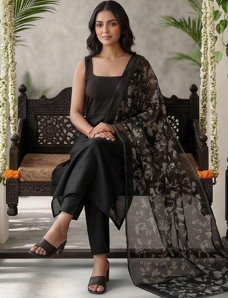 Women Floral Regular Kurta with Trousers & With Dupatta