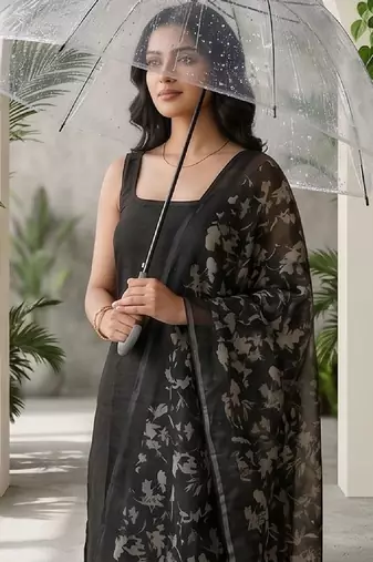 Women Floral Regular Kurta with Trousers & With Dupatta