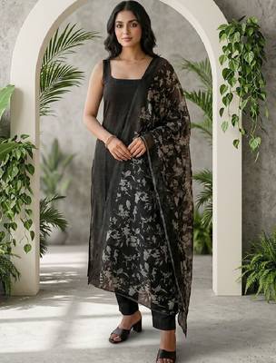Women Floral Regular Kurta with Trousers & With Dupatta 1