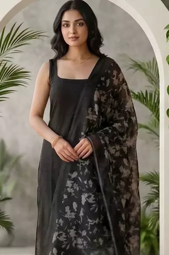 Women Floral Regular Kurta with Trousers & With Dupatta