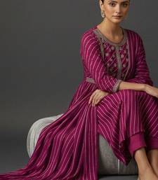 Women Printed Panelled Thread Work Kurta with Trousers & With Dupatta