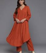 Women Empire Gathered Detail A Line Kurta With Trouser