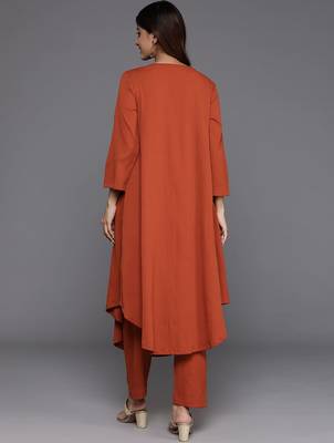 Women Empire Gathered Detail A Line Kurta With Trouser 4