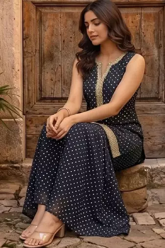 Women Ethnic Motifs Printed Regular Kurta with Sharara