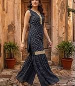 Women Ethnic Motifs Printed Regular Kurta with Sharara