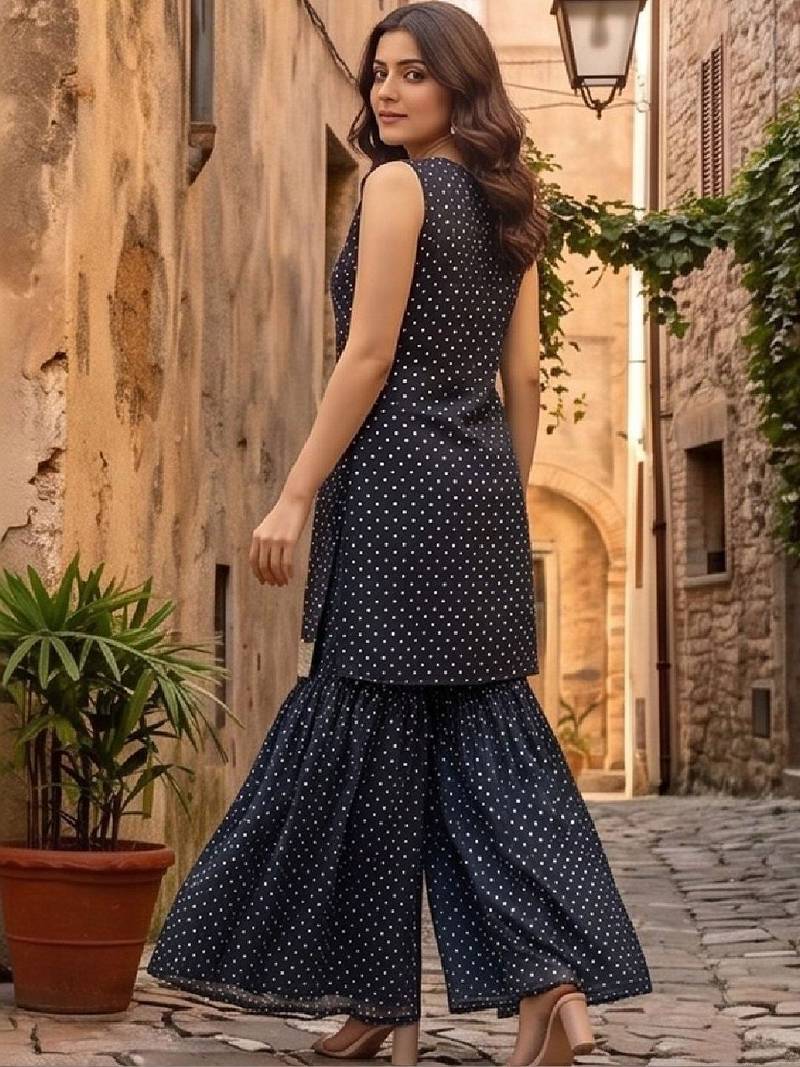 Women Ethnic Motifs Printed Regular Kurta with Sharara