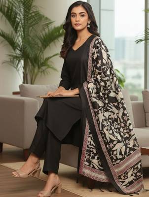 Women Ethnic Motifs Regular Kurta with Trousers & With Dupatta 1