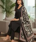 Women Ethnic Motifs Regular Kurta with Trousers & With Dupatta